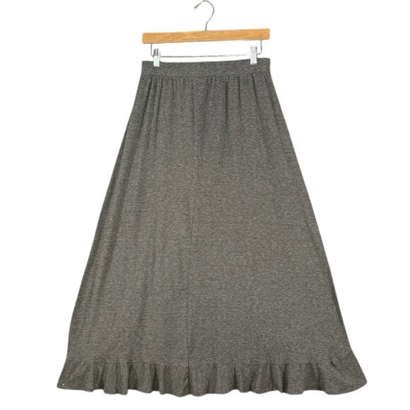 Poof! High Low Ruffle Maxi Skirt Heather Gray Boho Y2K Flowy Asymmetrical Hem| M - Picture 10 of 10